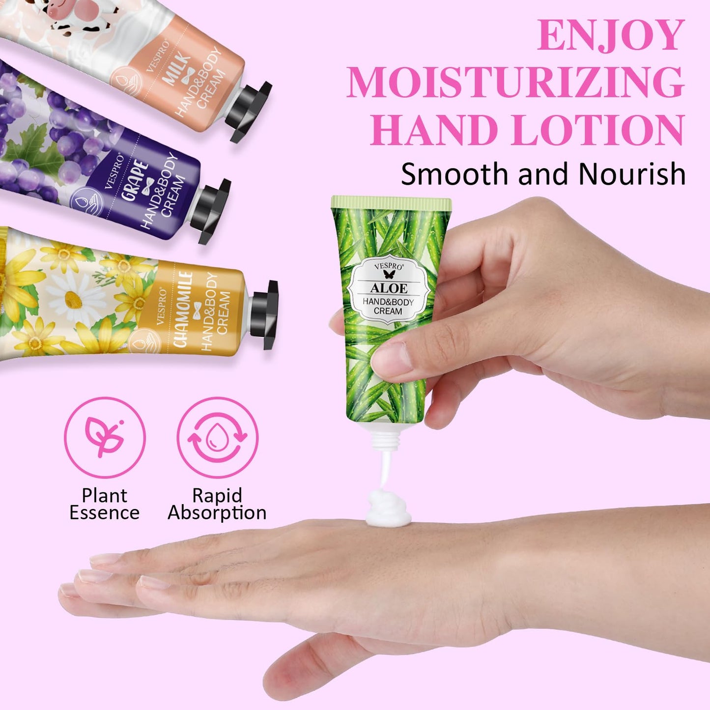 VESPRO 168 Pack Hand Cream Set for Women, Hand Lotion for Wedding Favors, Bridesmaid Gifts, Thank You Gifts, Birthday Gifts, Party Favors, Hand Lotion Travel Size for Dry Cracked Hands