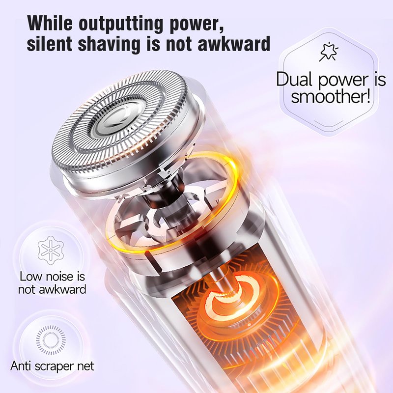 Dual Head Electric Shaver for Women, Bikini, Underarm, Body Hair Remover, Rechargeable & Waterproof, Cordless Painless Hair Trimmer with Ceramic Blades, Silent Smooth Shaving