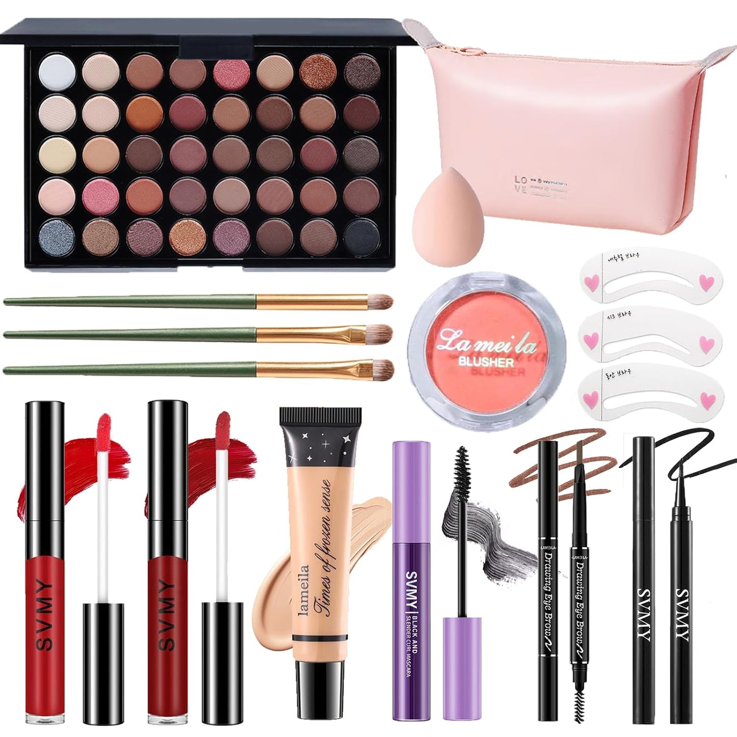 Makeup Set for Women | Complete Kit for Beginners & Professionals - Travel-Friendly with Eyeshadow Palette & Lip Gloss