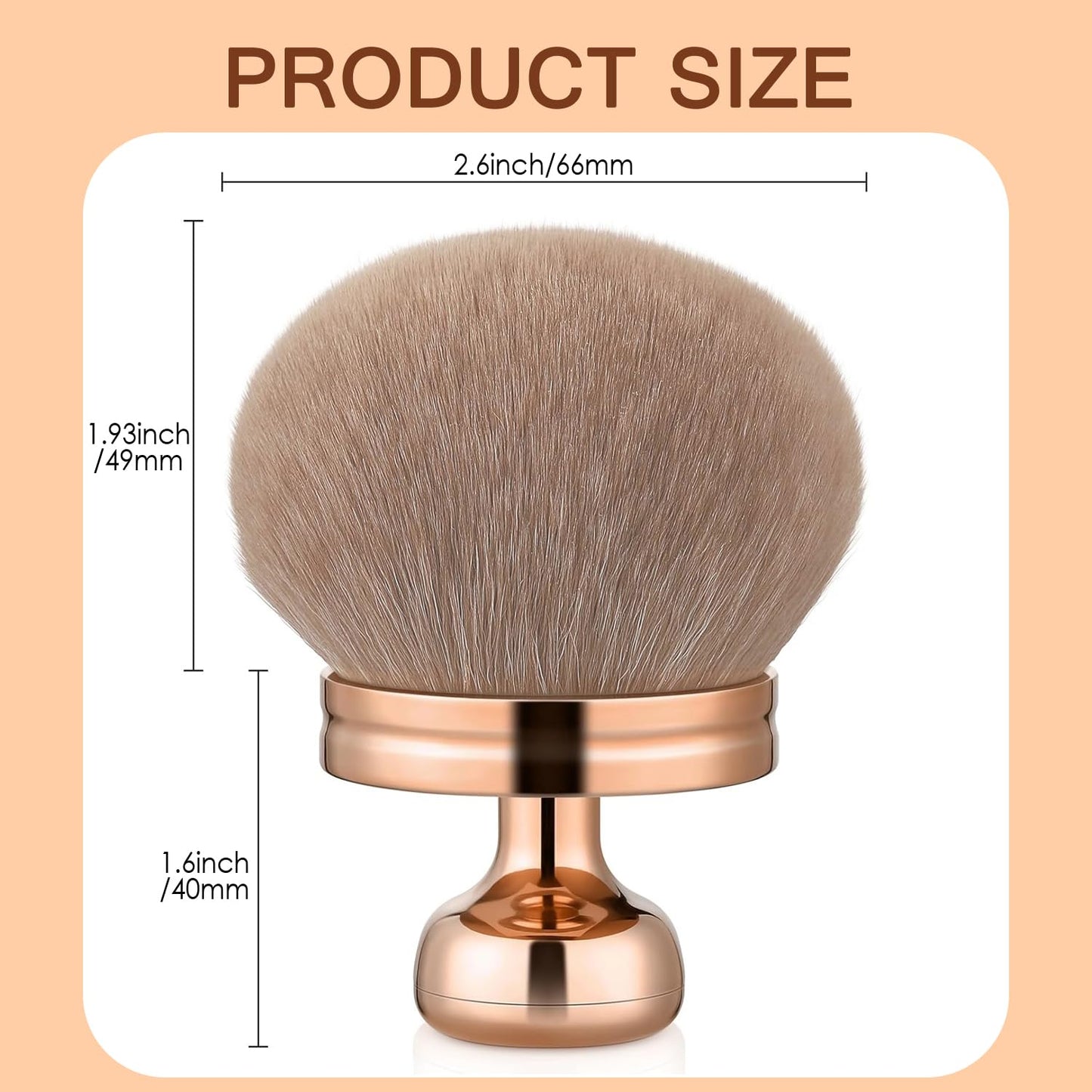Extra Large Body Makeup Brush - Self Tanner Applicator | 66mm Wide Kabuki Brush for Blending Bronzers - Rose Gold