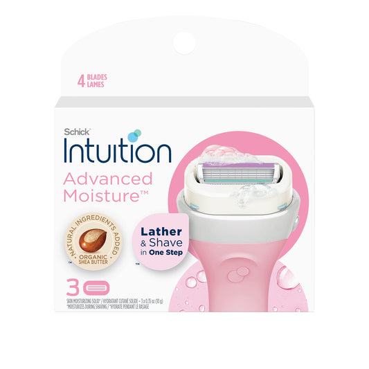 Schick Intuition Plus Advanced bikini with Shea Butter Razor Refill, 3 Cartridges (Pack of 2)