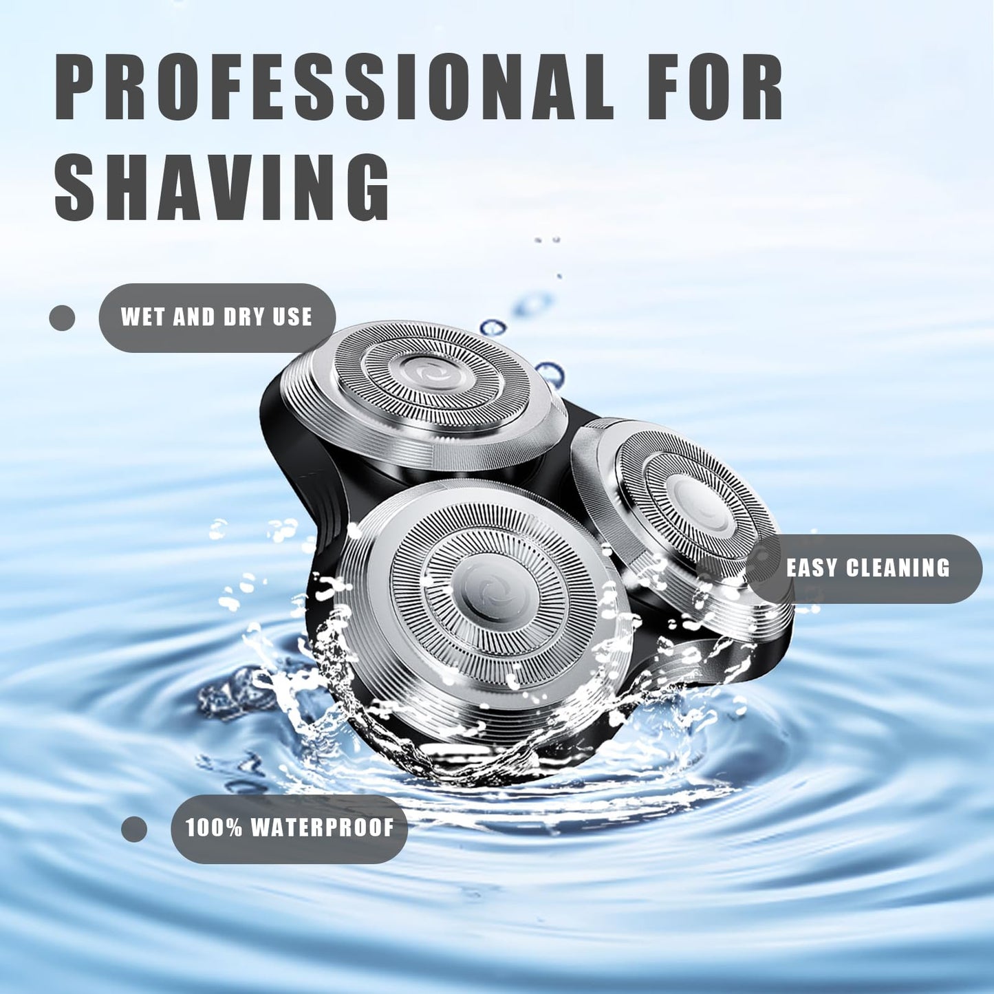 SH90 Replacement Rotary Heads Compatible with Philips Norelco Shavers Series 9000,Replacement Shaver Head with Upgrade Double-Layer Precision Blades for Men's Shaving (Silver，2 Packs)