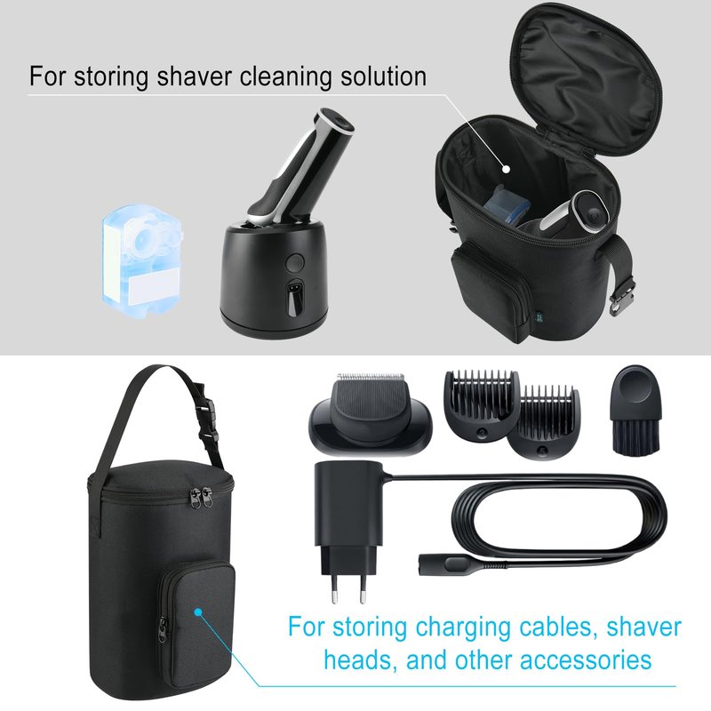 Beautyflier Carrying Bag for Braun Series 7 7075cc Electric Razor, Portable Travel Case for Electric Razor, Charger, and Other Accessories, Durable Storage Bag with Hand Strap (Bag Only)