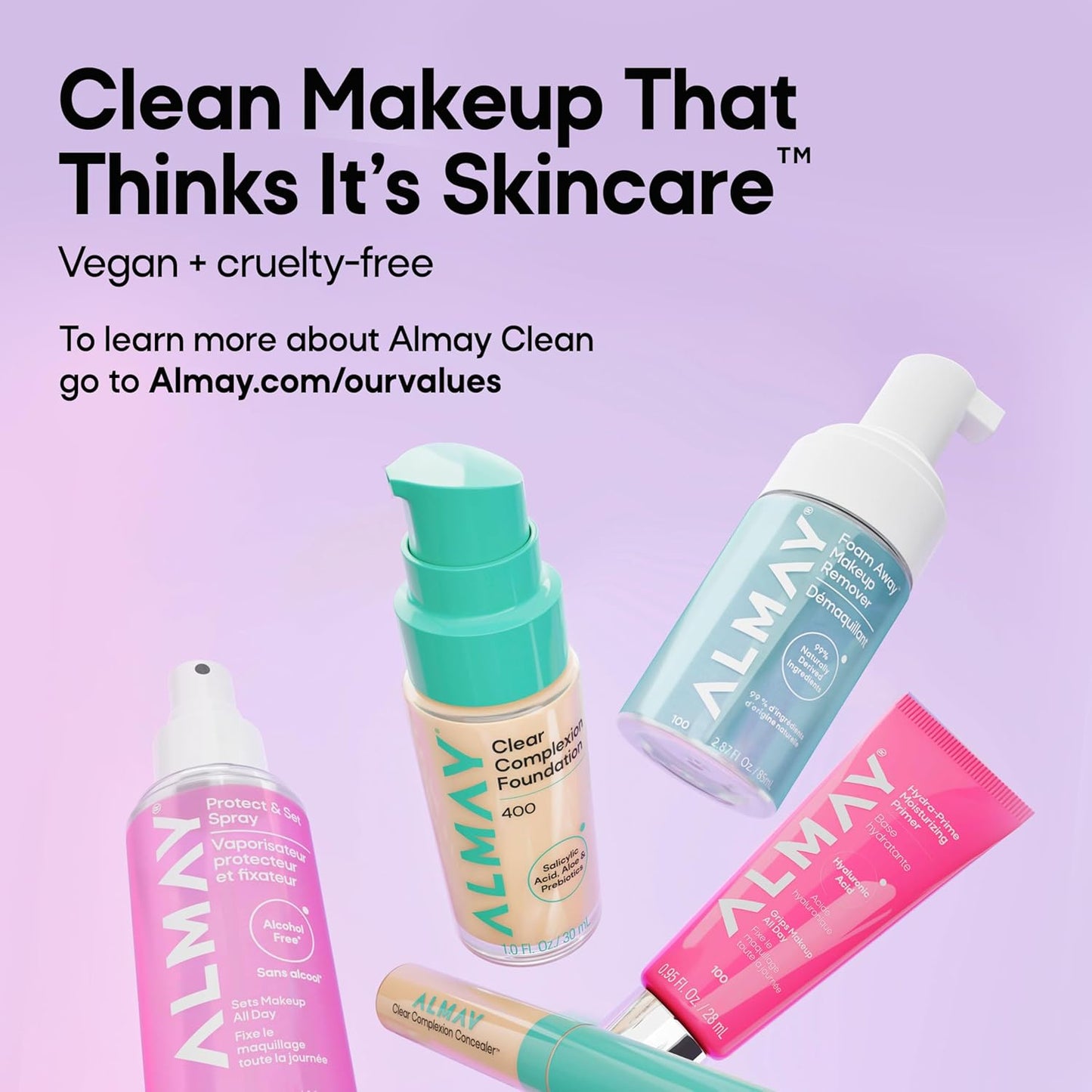 Almay Clear Complexion Foundation - Oil-Free Makeup for Acne-Prone Skin | Buildable Coverage, Soft-Matte Finish, 1 fl oz