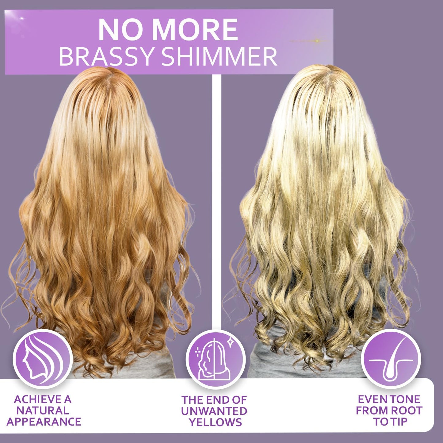 Purple Shampoo Toner for Blonde Hair - Sulfate & Paraben Free | Eliminate Brassy Tones for All Hair Types