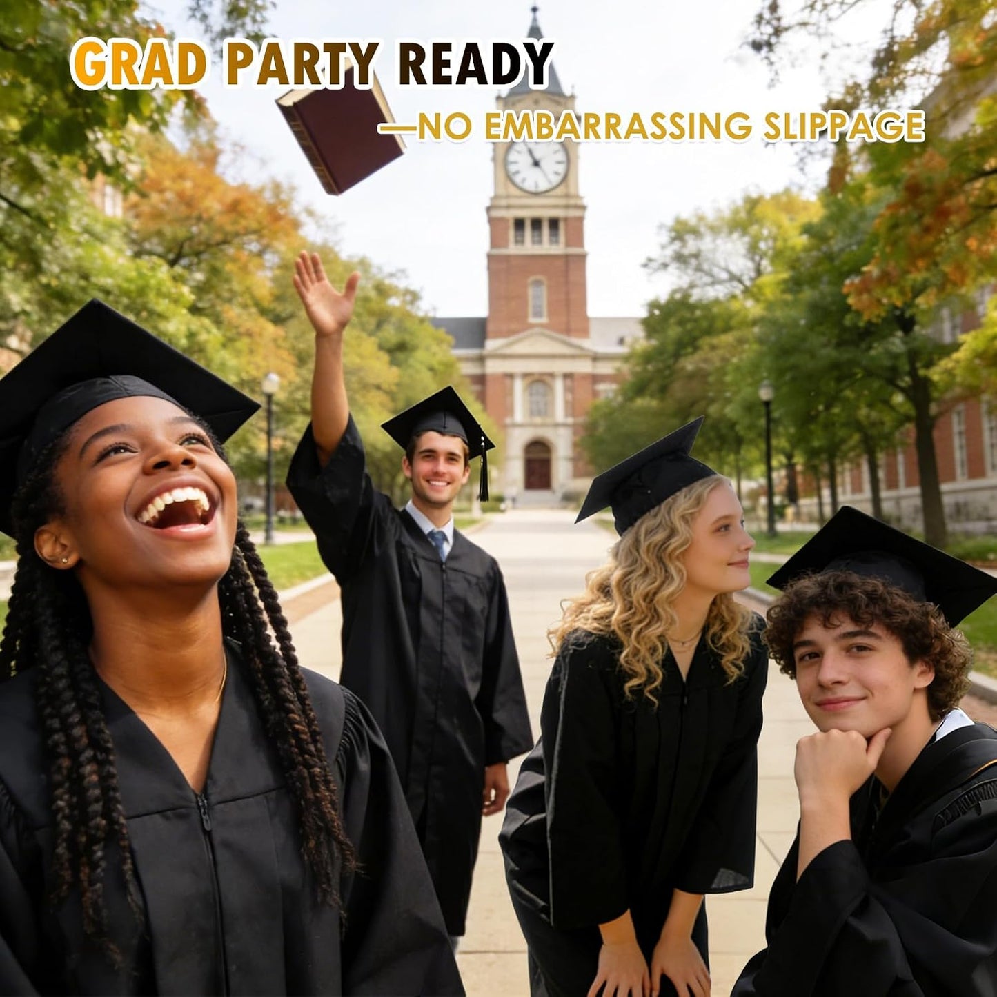 Graduation Cap Headband - Anti-Fall Curly Hair Accessory | Perfect for Graduates