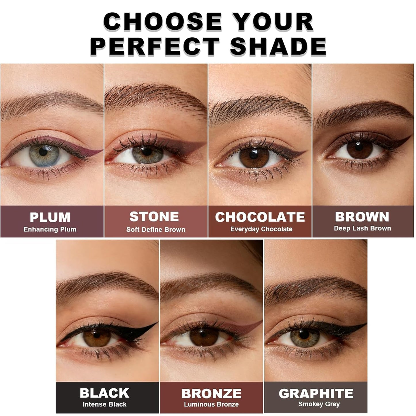Graphite Gel Eyeliner Pencil - Waterproof, Smudge-Proof, Long-Lasting | High-Pigmented Creamy Formula for Mature Women
