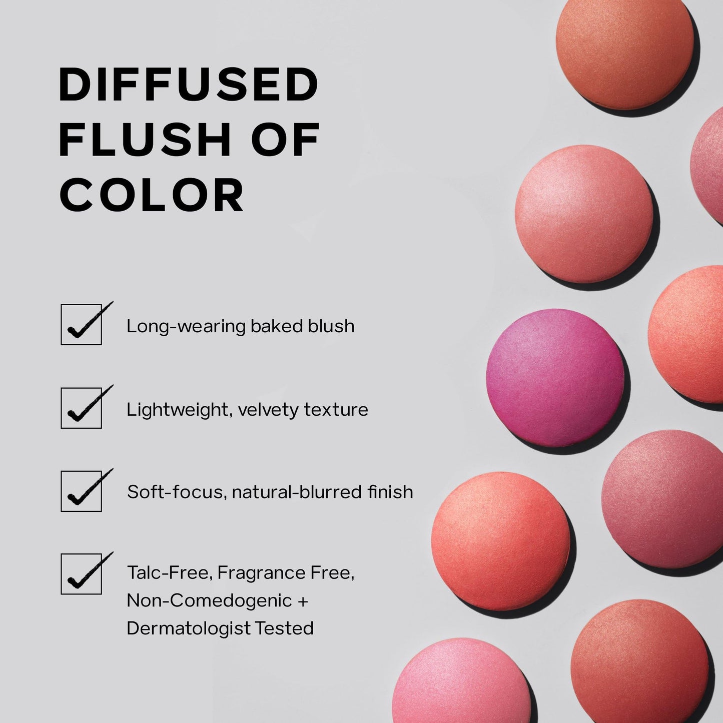 Saie SuperSuede Baked Blush - Talc-Free Powder Blush for Cheeks Infused with Hyaluronic Acid, Glycerin + Squalane - Hydrating Face Makeup for a Natural, Diffused Flush of Color - Amore (0.1 Ounce)