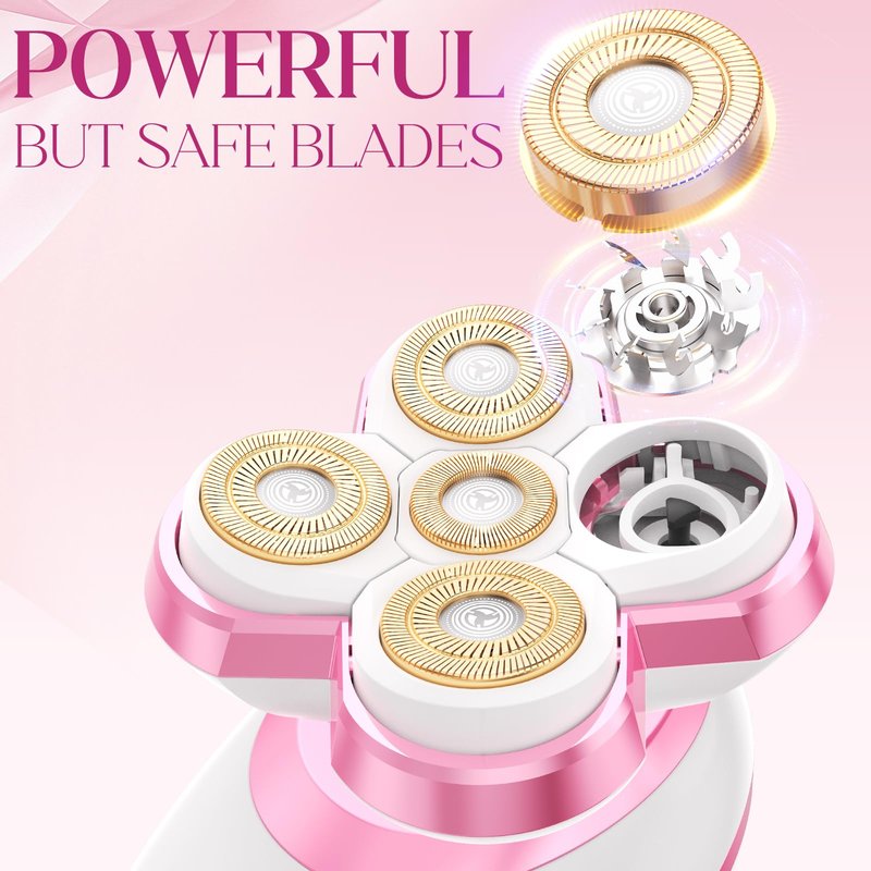 Electric Razors for Women Legs, Upgraded Magnetic Flawless Electric Shaver for Women, Rechargeable Waterproof Women's Electric Trimmer for Arms Legs and Pubic Area (Pink)