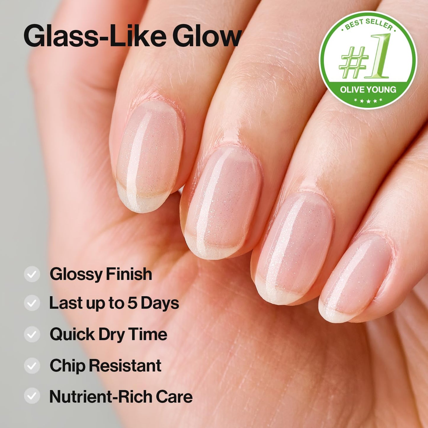 ohora 2-in-1 Sheer Nail Polish & Strengthener(Champagne) | Tinted Nail Concealer | Nail Hardener for Weak, Damaged Nails | Nail Care Polish with Glossy Finish | Glazed-Syrup Formula, 15 mL