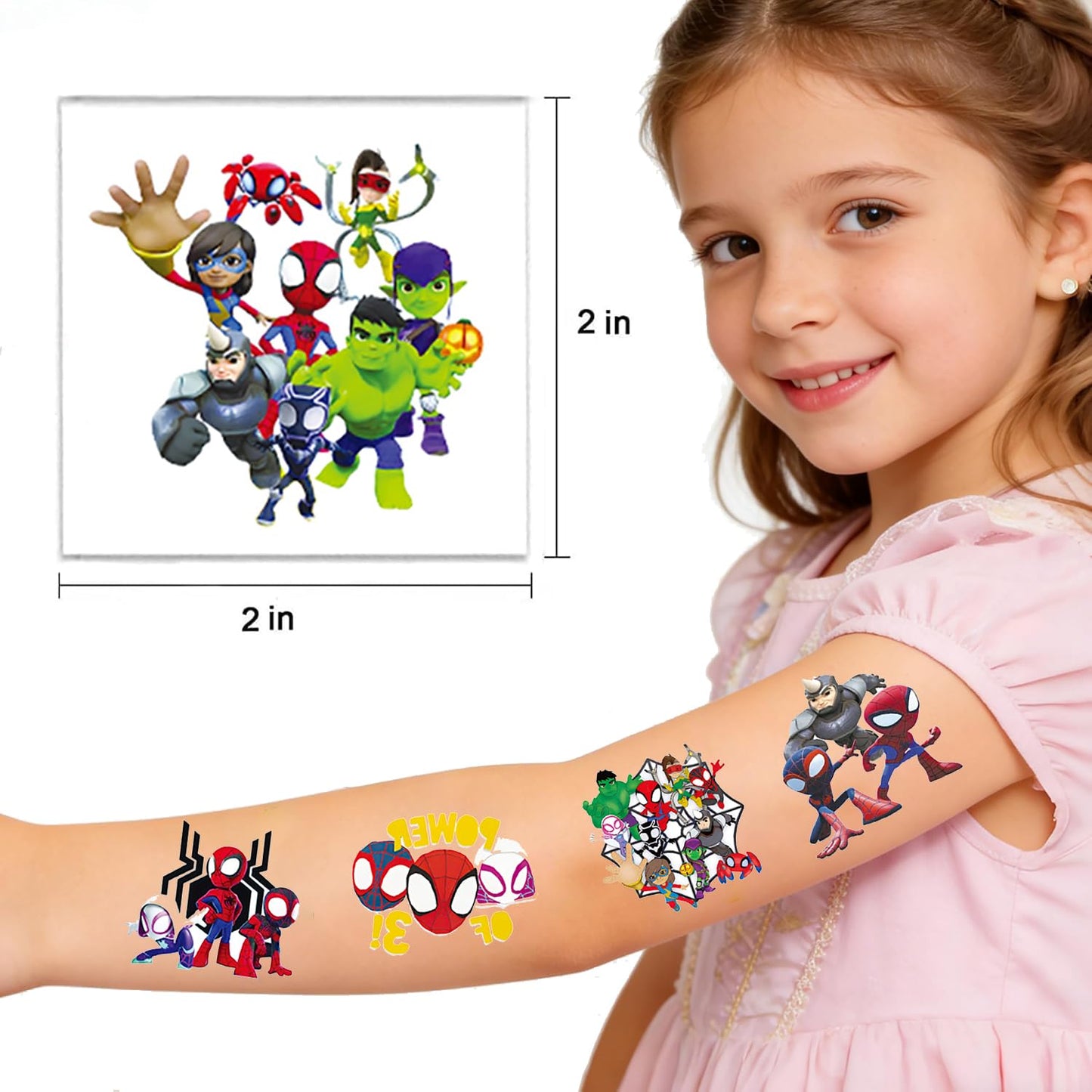 Cartoon Spider Temporary Tattoos - 60 Pcs Birthday Party Favors | Fun Stickers for Kids Activities & Rewards