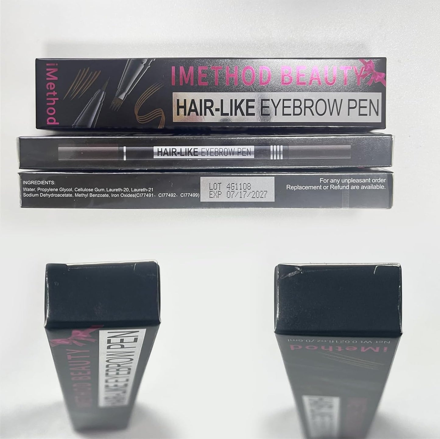 Microblading Eyebrow Pen - 2-in-1 Dual-Ended Pencil with 4-Fork & Brush Tips for Natural Hair-Like Brows | Light Brown