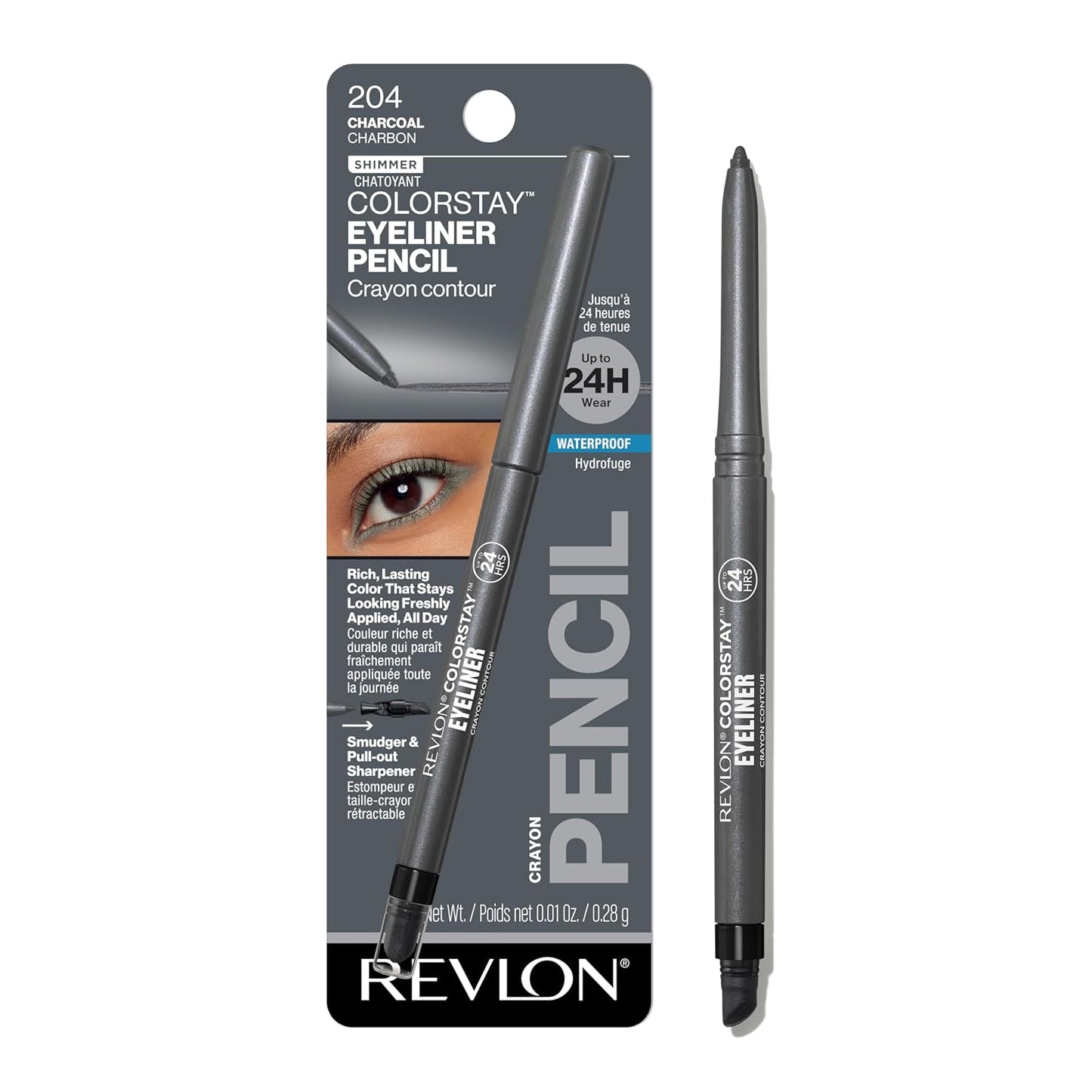 Revlon ColorStay Waterproof Eyeliner Pencil - Smudge-Proof Matte Finish, 203 Brown | 0.01 oz