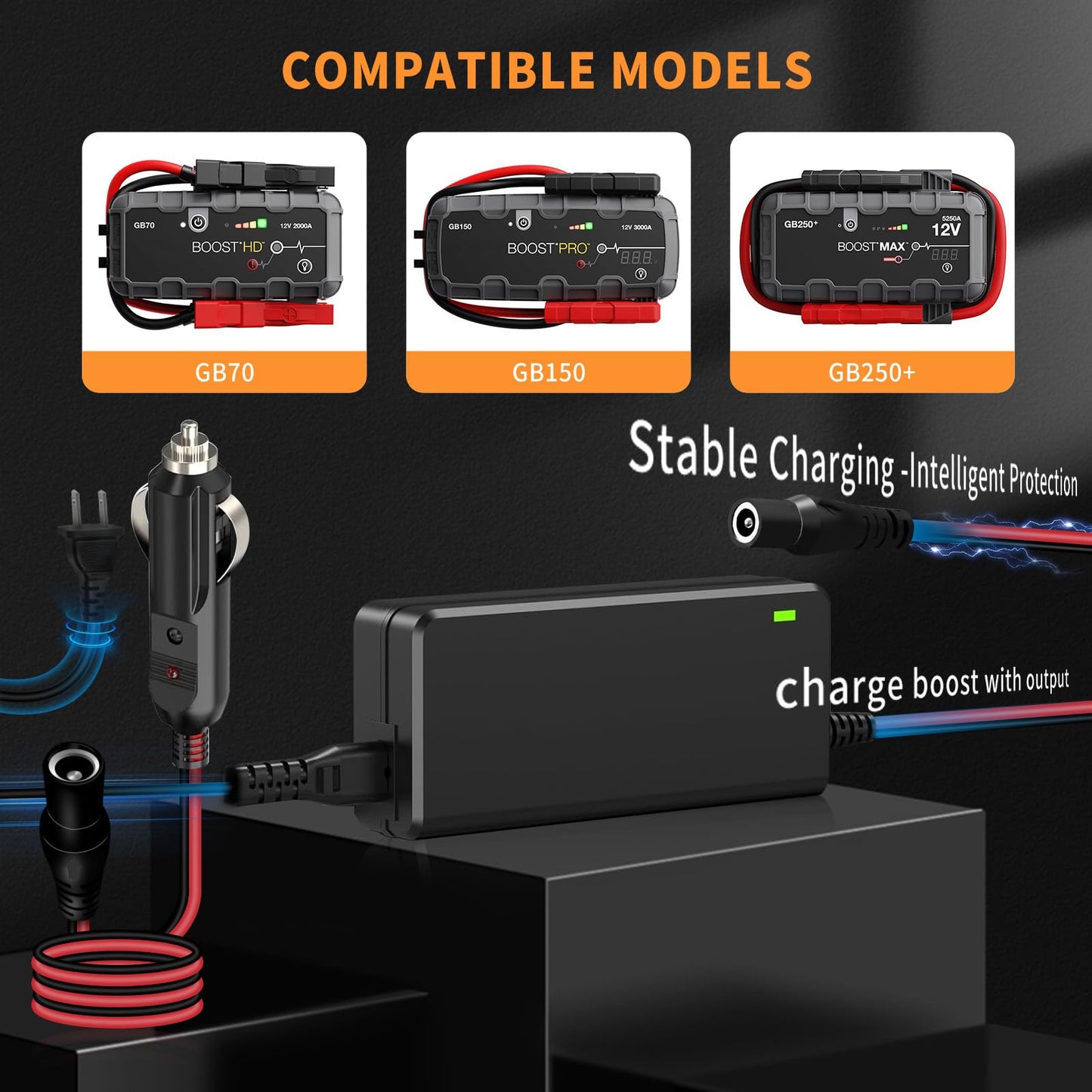 56W 14V Charger Kit for NOCO Jump Starter Adapter Compatible with NOCO GB70 GB150 GB250+ GB251+ GB500 GB500+ Genius Boost Ultra Safe Lithium Jump Starter Battery Power Supply Cord