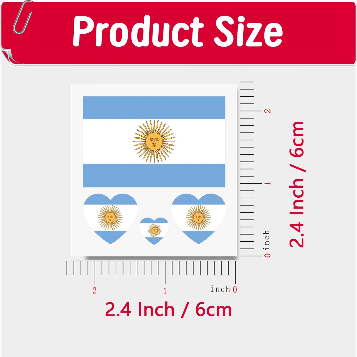 10 Sheets Argentina Flag 2022 World Cup Temporary Face Tattoos Stickers，40 Pcs Football National Flag Removable Fake Tattoos, For Men Kids Women (Argentina)