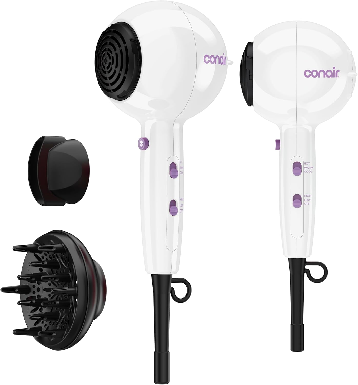 Conair Cake Pop Hair Dryer - Tourmaline Ceramic, 3 Heat/2 Speed Settings | Compact & Lightweight, Pink