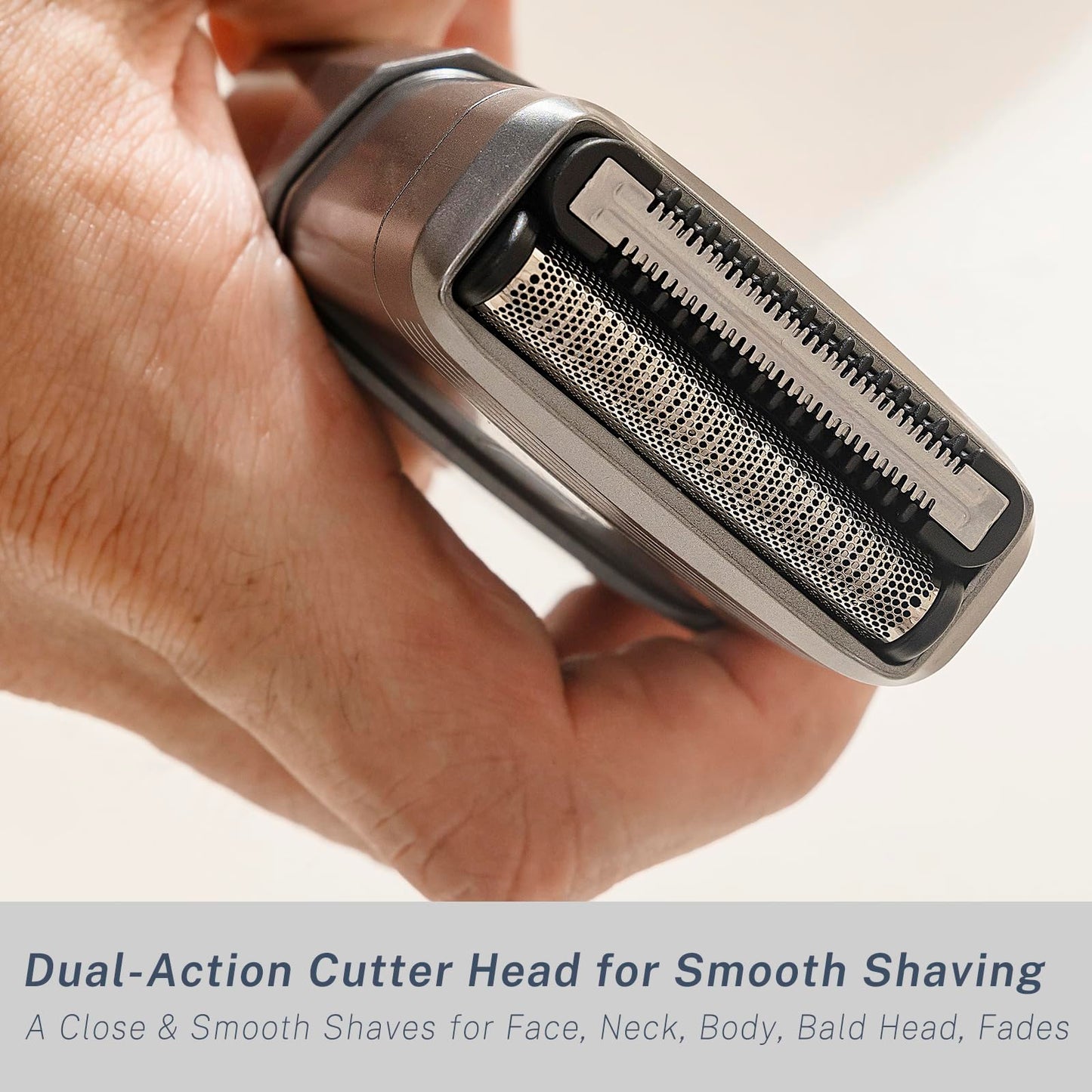 Electric Razors for Men Face - Compact Travel Electric Foil Shavers for Mens Bald Head - Small Portable Face and Head Shavers IPX7 Waterproof Wet and Dry, Dual-Action Blades and USB-C Rechargeable