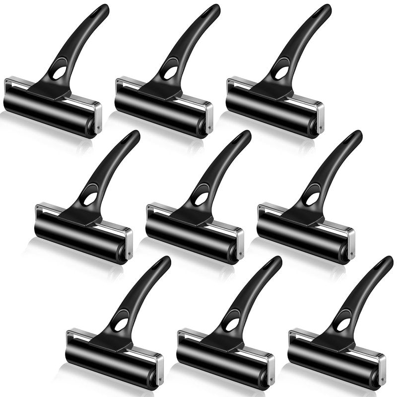Frienda 9 Pcs 4.7 Inches Rubber Brayer Roller for Crafting, Hard Rubber Brayer Rollers for Printmaking, Ink Printing, Gluing Application, Stamping, Boat Flooring and Wallpaper Installation
