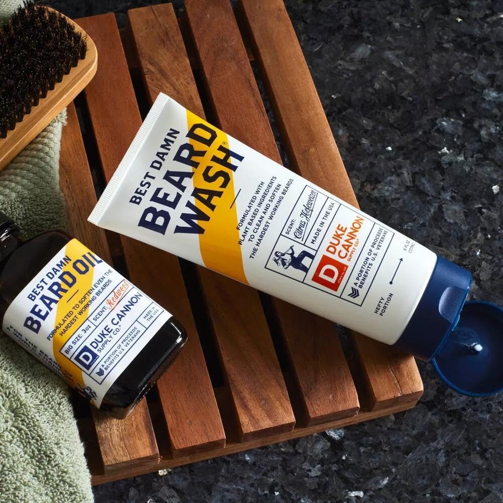 Duke Cannon Supply Co. Best Beard Wash, 6 oz. - Citrus Hefeweizen Scent, Sulfate-Free & Paraben-Free