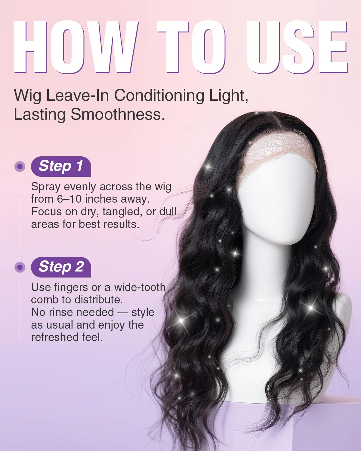 EJW Leave-In Conditioner Spray for Wigs | Detangles & Smooths | Lightweight Non-Greasy Formula | 3.38 fl. oz