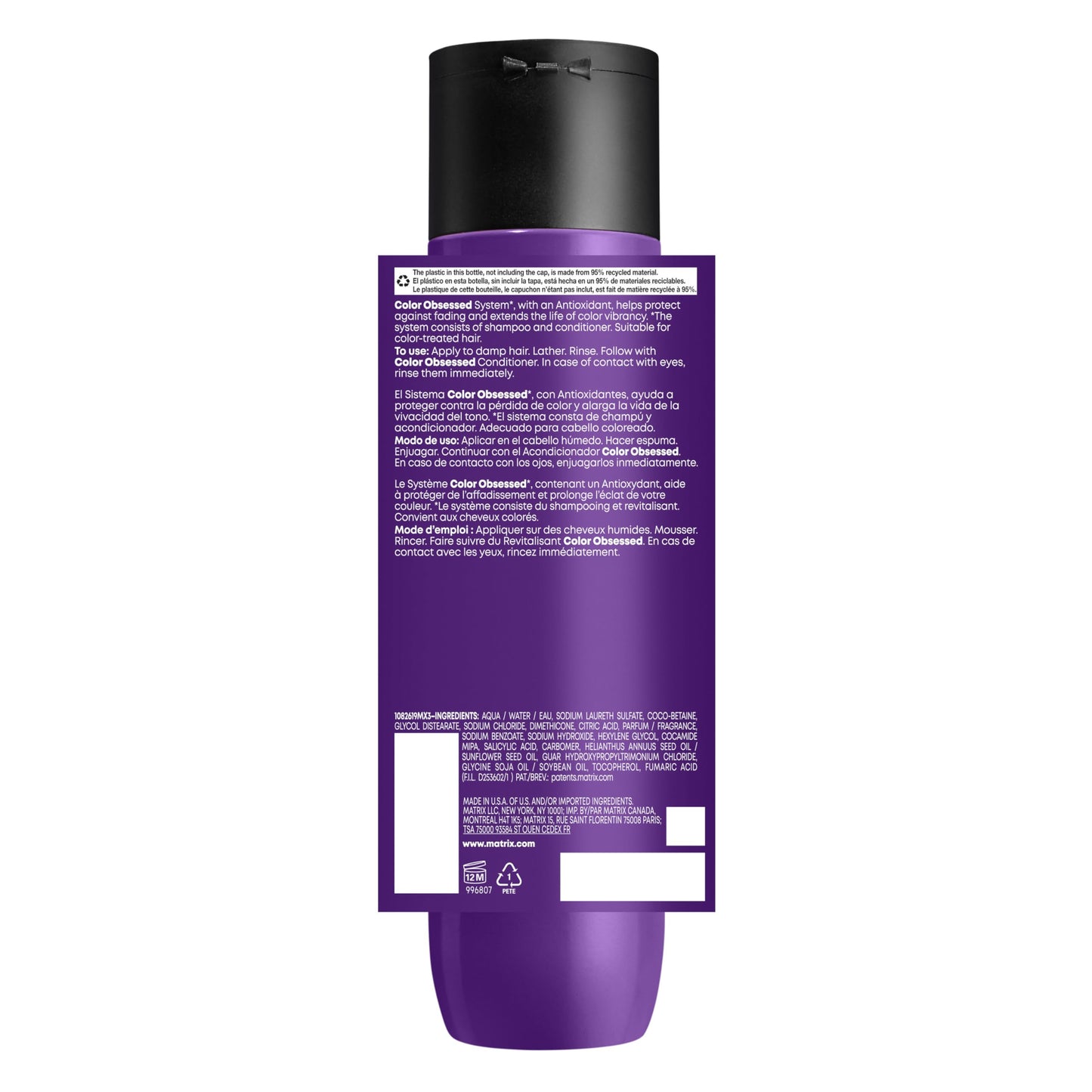 Matrix Color Obsessed Antioxidant Shampoo | Enhances Hair Color & Prevents Fading | For Color Treated Hair | Cruelty Free | Salon Shampoo | Packaging May Vary | 10.1 Fl. Oz. | Vegan
