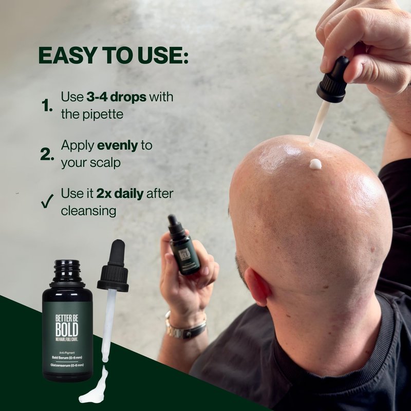BETTER BE BOLD Anti-Pigment Bald Serum Against Age and Pigment Spots (Retroactive & Preventive) 2% Alpha Arbutin Regenerates Skin Cells Premium Bald Care 30 ml