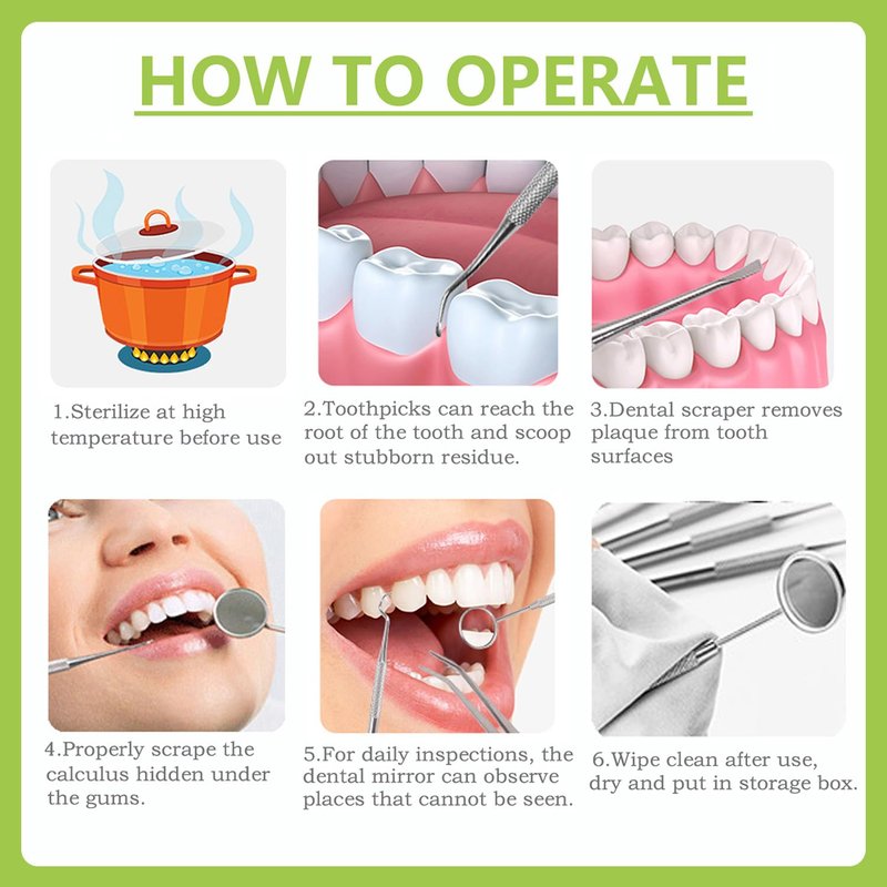 11 Pack Dental Tools PARYUNGR Teeth Cleaning Tool Kit, Stainless Steel Tongue Scraper Tartar Plaque Remover Tooth Cleaner Dental Floss Picks Mouth Mirror, Professional Oral Care Hygiene Set with Case