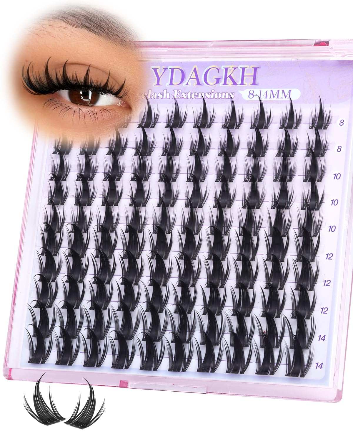 Anime Lash Clusters - Spiky Manga Eyelash Extensions with Invisible Band | 10-16mm Wispy 120 Pcs