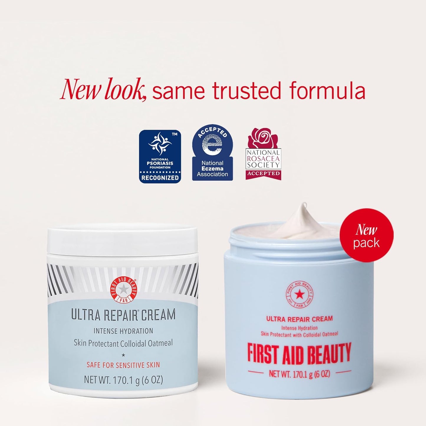 First Aid Beauty Ultra Repair Cream - Intense Hydration Face & Body Moisturizer | Eczema Support, Fragrance-Free