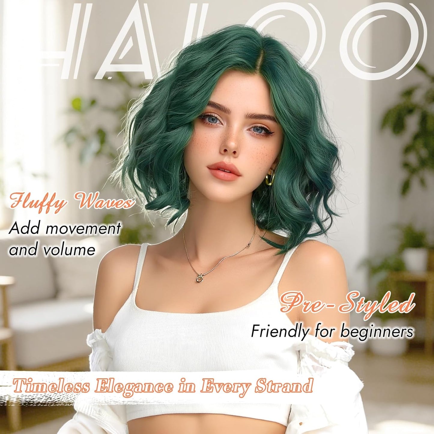 Blonde Bob Wig for Women - Lace Front Short Soft Wavy Curly Synthetic Hair | 11 Inch Natural Look