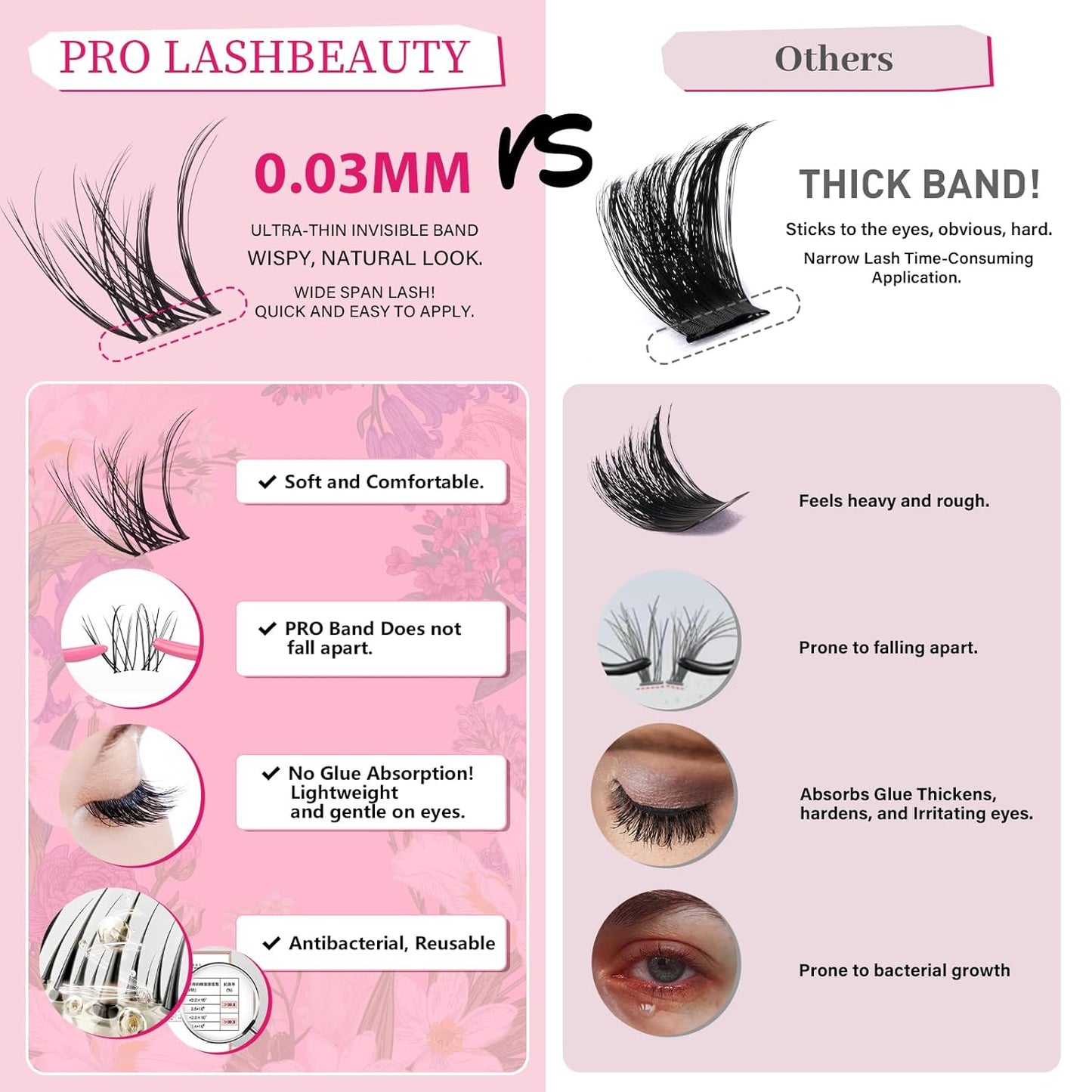 Spider Lash Clusters - Natural Wispy D Curl Eyelashes with Super Thin Band | Reusable & Comfortable (Breeze, 8-16 Mix)