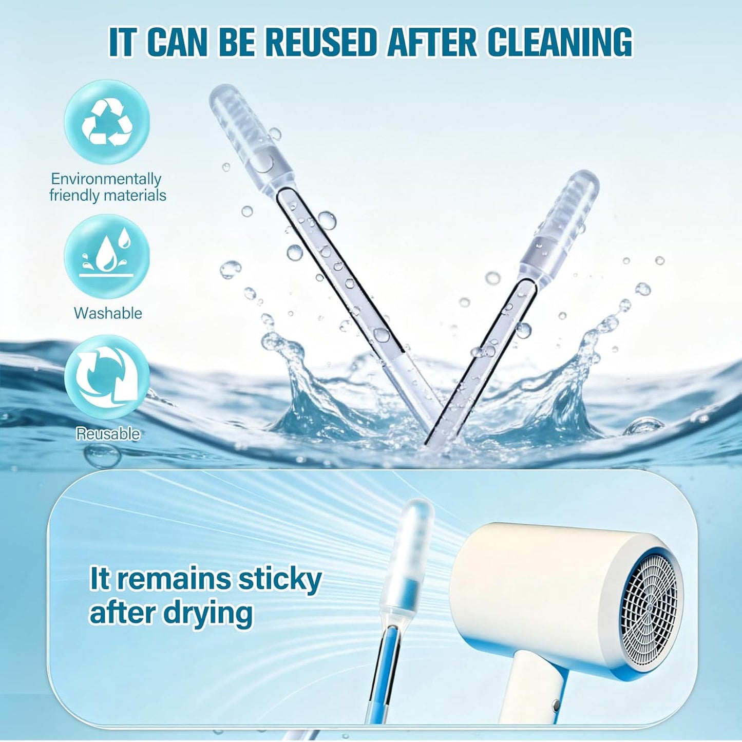 Sticky Ear Cleaning Stick - Reusable Earwax Removal Swabs with Dust Cover | 48 Pcs in 2 Boxes