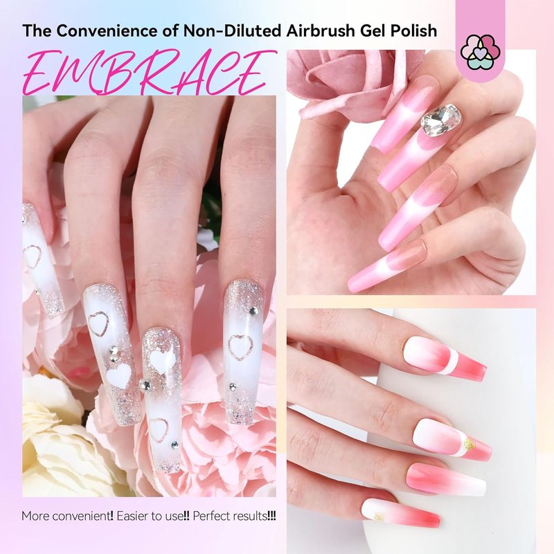 SAVILAND Airbrush Gel Nail Polish - Hema-Free 24 Colors | Non-Acetone for Gradient Nail Art
