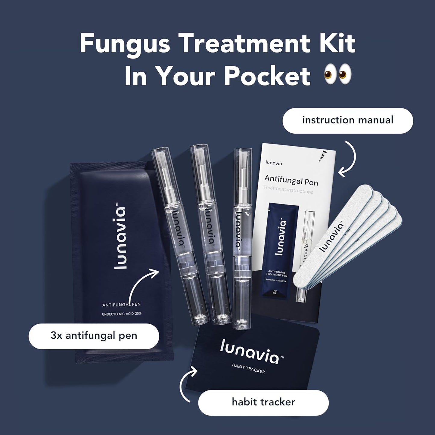 Antifungal Pen for Athlete’s Foot & Jock Itch - 25% Undecylenic Acid with Tea Tree & Aloe - 3-Pack Twist Pen (9ML)