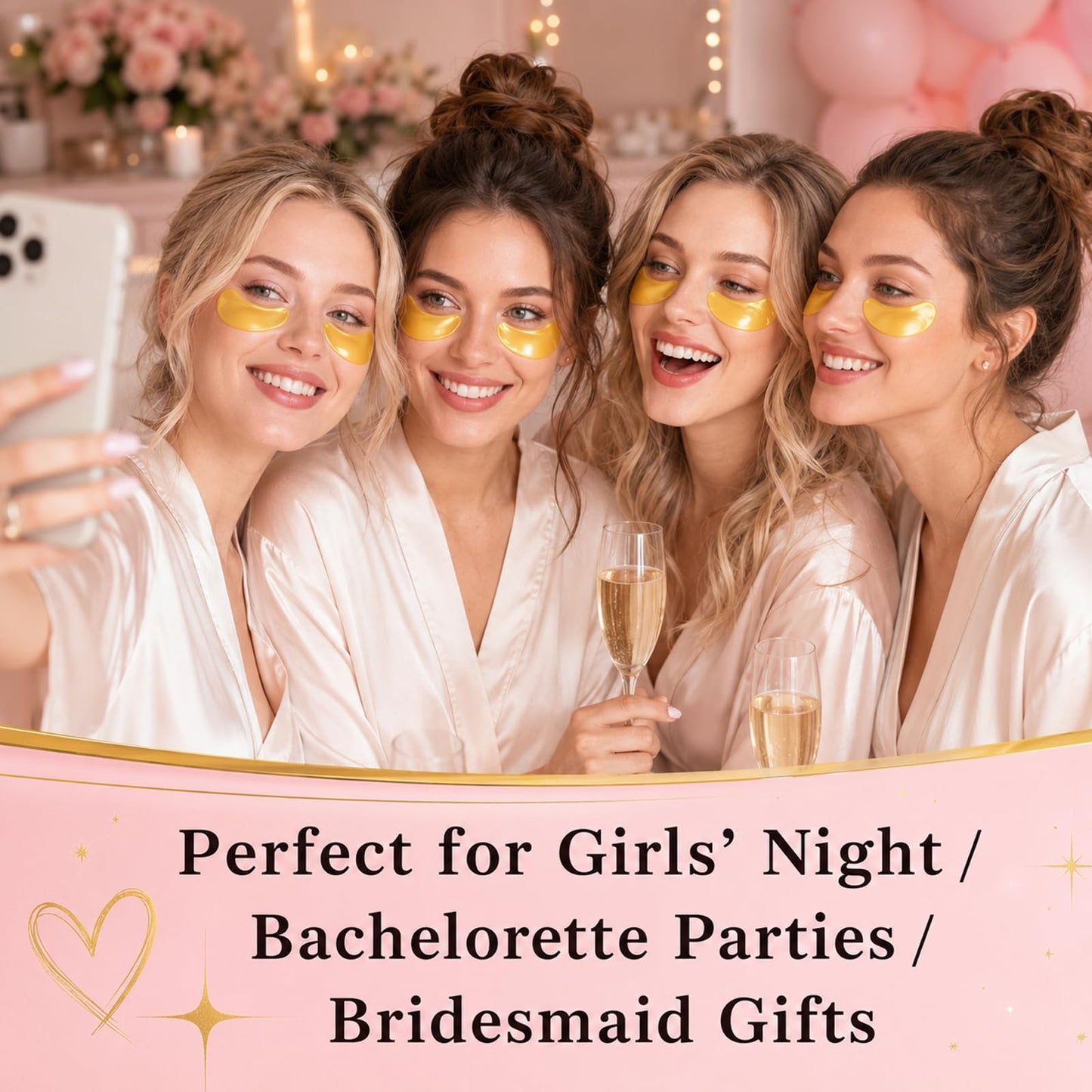 30 Pairs Lip Masks and Eye Masks, 24K Gold Under Eye Patches for Puffy Eyes, Cooling Moisturizing Lip Mask Skincare, Bridesmaid Gifts, Bridal Shower Gifts, Bulk Gifts, Bachelorette Party Favors