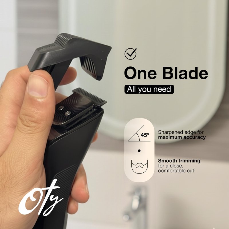 Oty Beard Trimmer for Men Adjustable - Waterproof Cordless Hair Clippers with 20-Length Dial, Stainless Steel Blades, LED Display & Travel Lock - Rechargeable Grooming Kit – Ideal Gift for Men