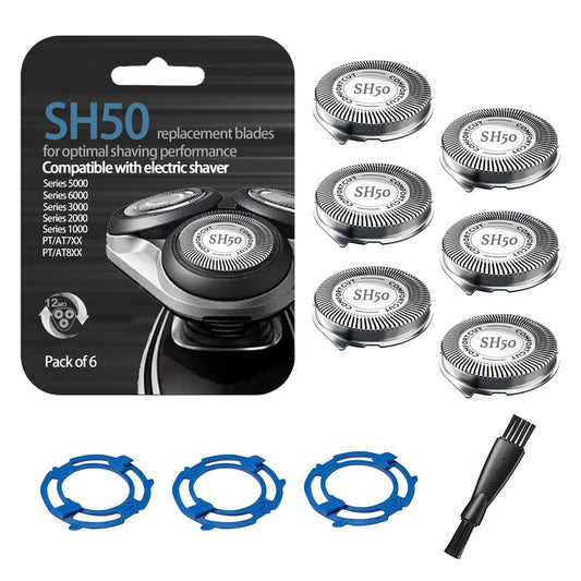 SUPERNB 6Pack SH50 Replacement Heads for Series 5000 6000 Shavers (Rounded Shape), Compatible with AquaTouch (S5xxx/AT7xx/AT8xx) and PowerTouch (PT7xx/PT8xx) Models…
