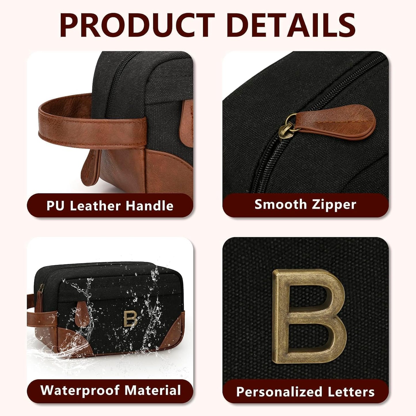 Personalized Travel Toiletry Bag for Men - Waterproof Dopp Kit with Large Capacity | Ideal Gift for Dad, Husband, or Boyfriend