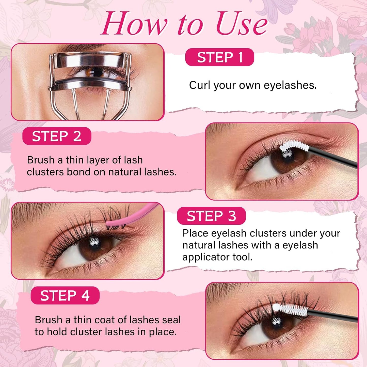 Spider Lash Clusters - Natural Wispy D Curl Eyelashes with Super Thin Band | Reusable & Comfortable (Breeze, 8-16 Mix)