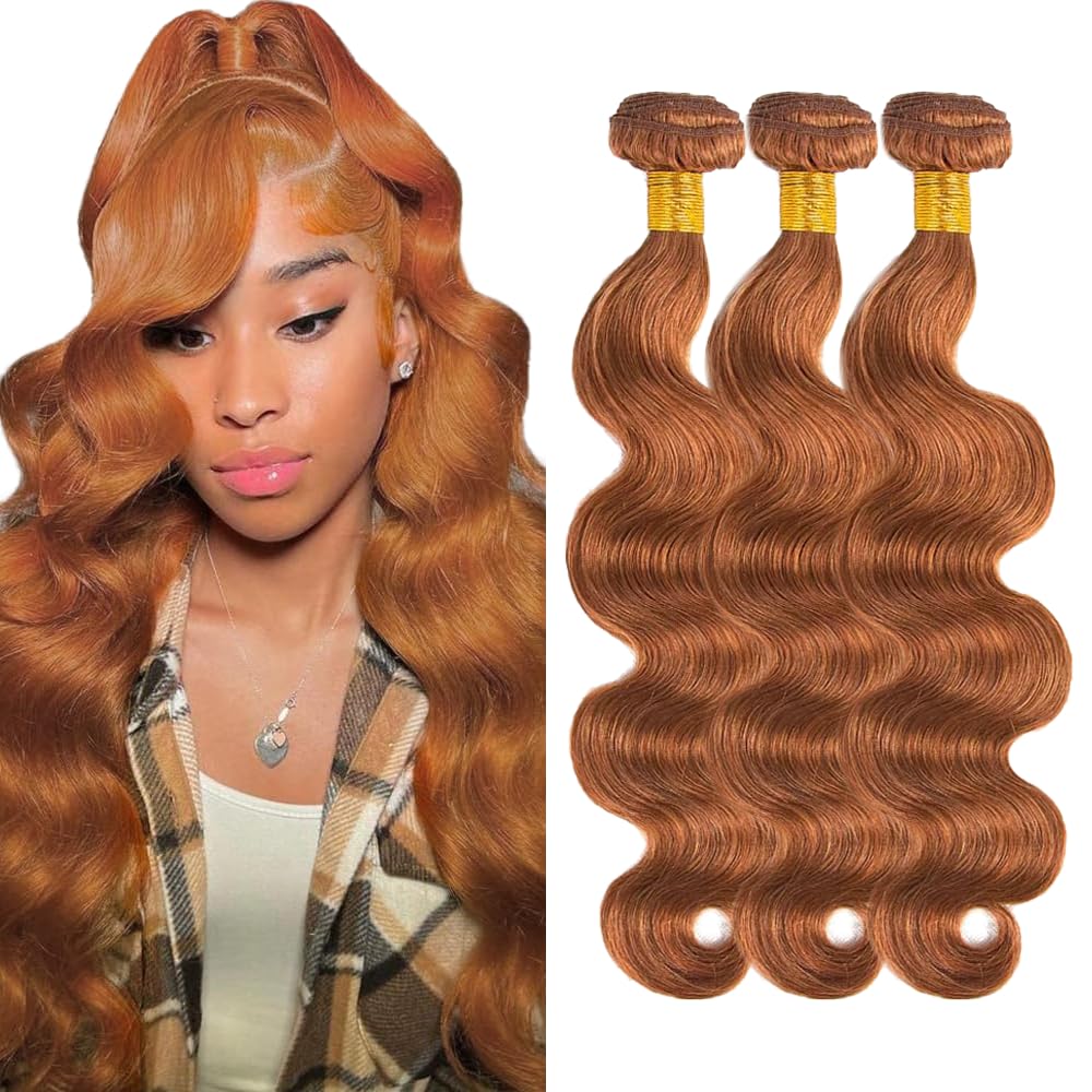 24 26 28 inch Color #30 Bundles Human Hair Light Brown Bundles LadrXadr 30 Light Brown Body Wave Bundle 150g