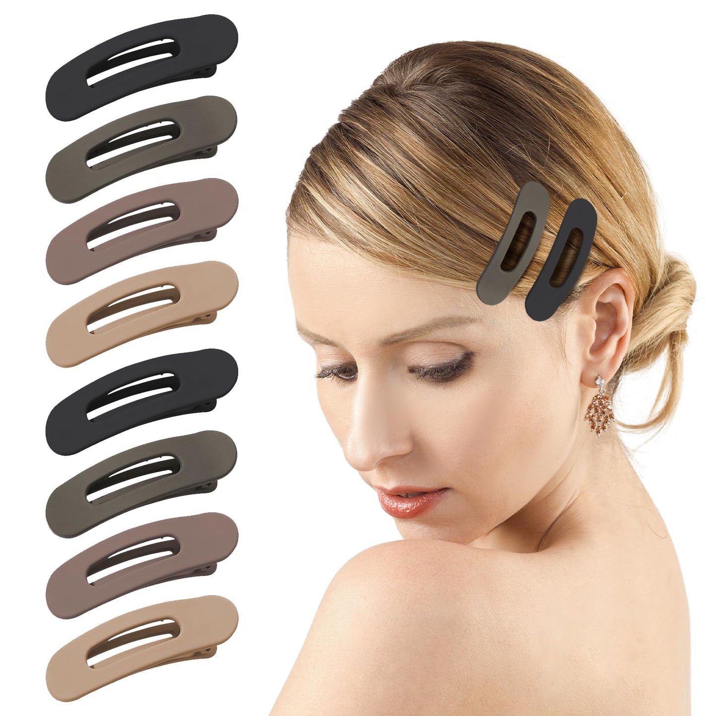 Small Flat Hair Clips for Women Lay Clips for Thin Hair Accessories 8Pcs
