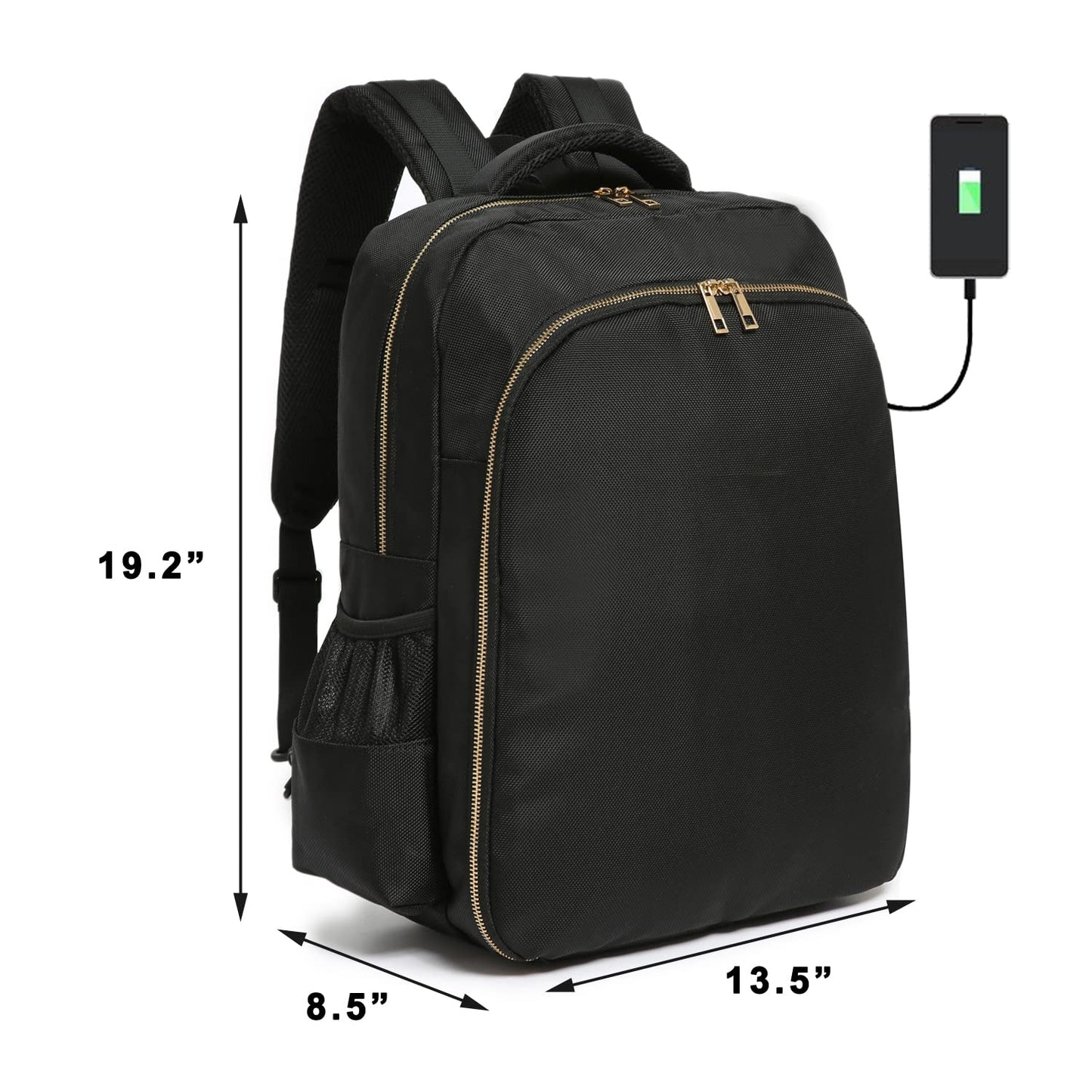 NIHANEH Travel Bag for Clippers and Supplies Large Case Organizer for Barbers Large Portable Backpack Bag for Hairstylists Tools (BLACK WITH USB)