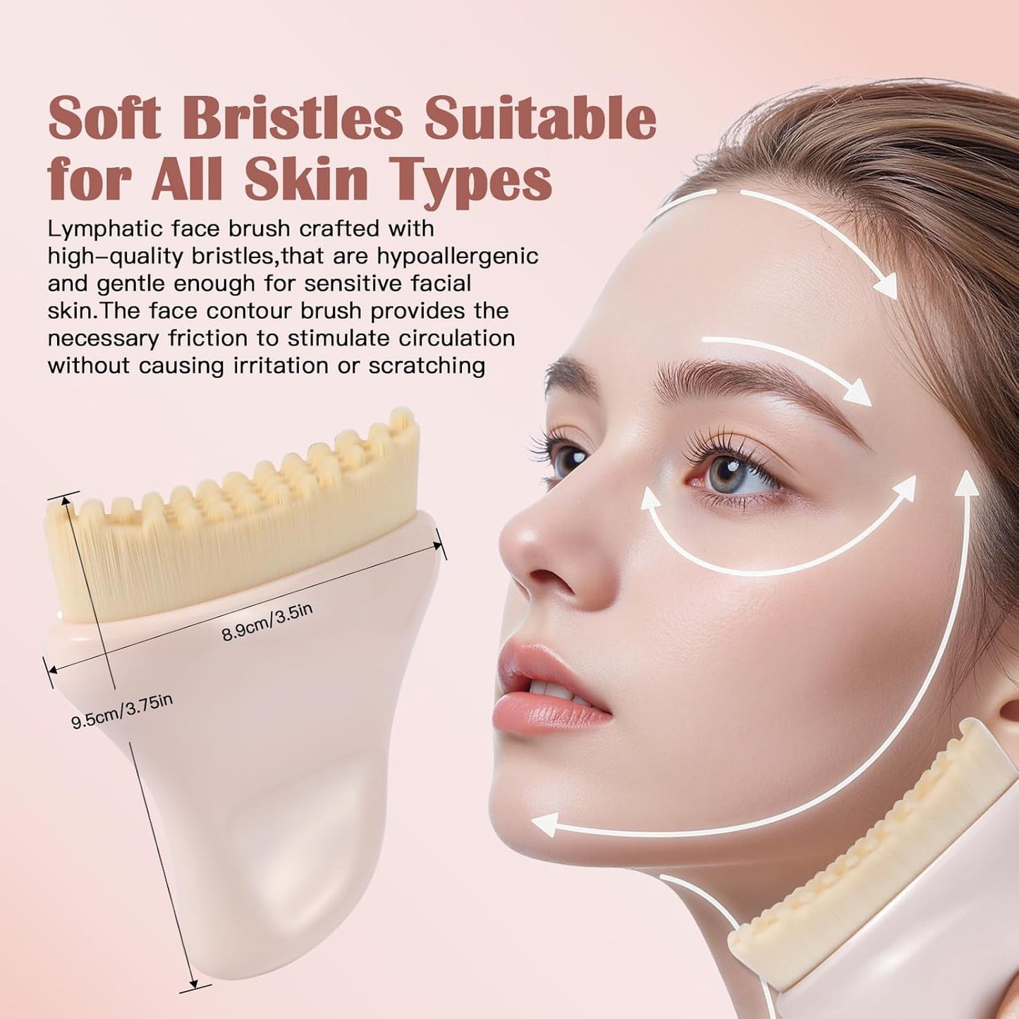 Lymphatic Contour Face Brush - Gua Sha Tool for Sculpting, De-Puffing & Radiant Skin | Facial Massage Tool