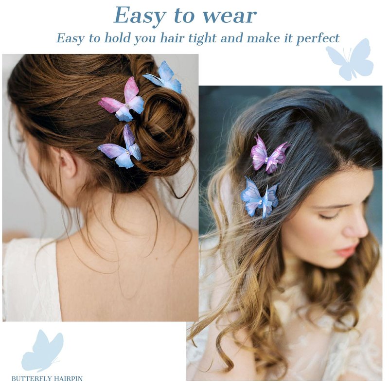 20Pcs Rhinestone Y2K Glitter Hold Hair Jaw Clips, Cute Hair Claws, and Butterfly Clips for Teens Women - Gifts