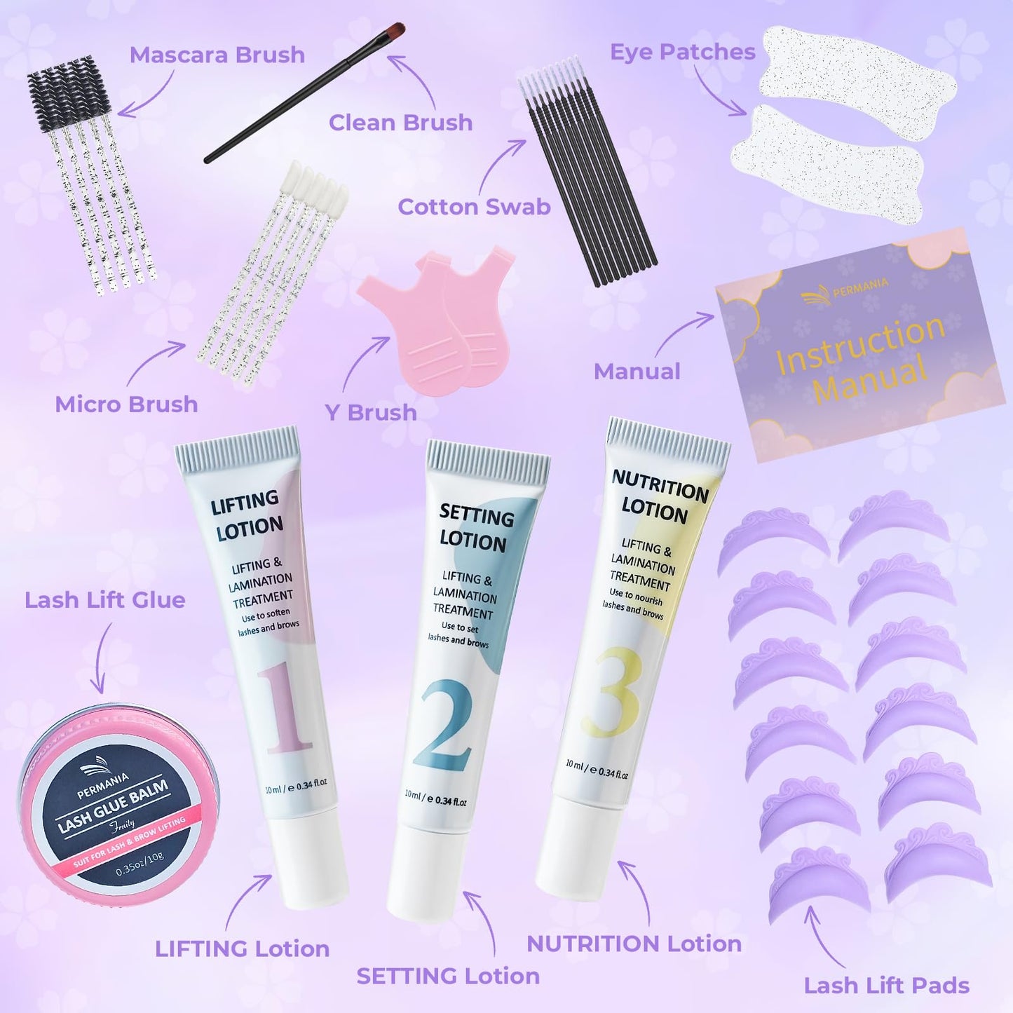 PERMANIA Korean Lash Lift Kit, Can be Operated with Eyes Open for Lash Perm