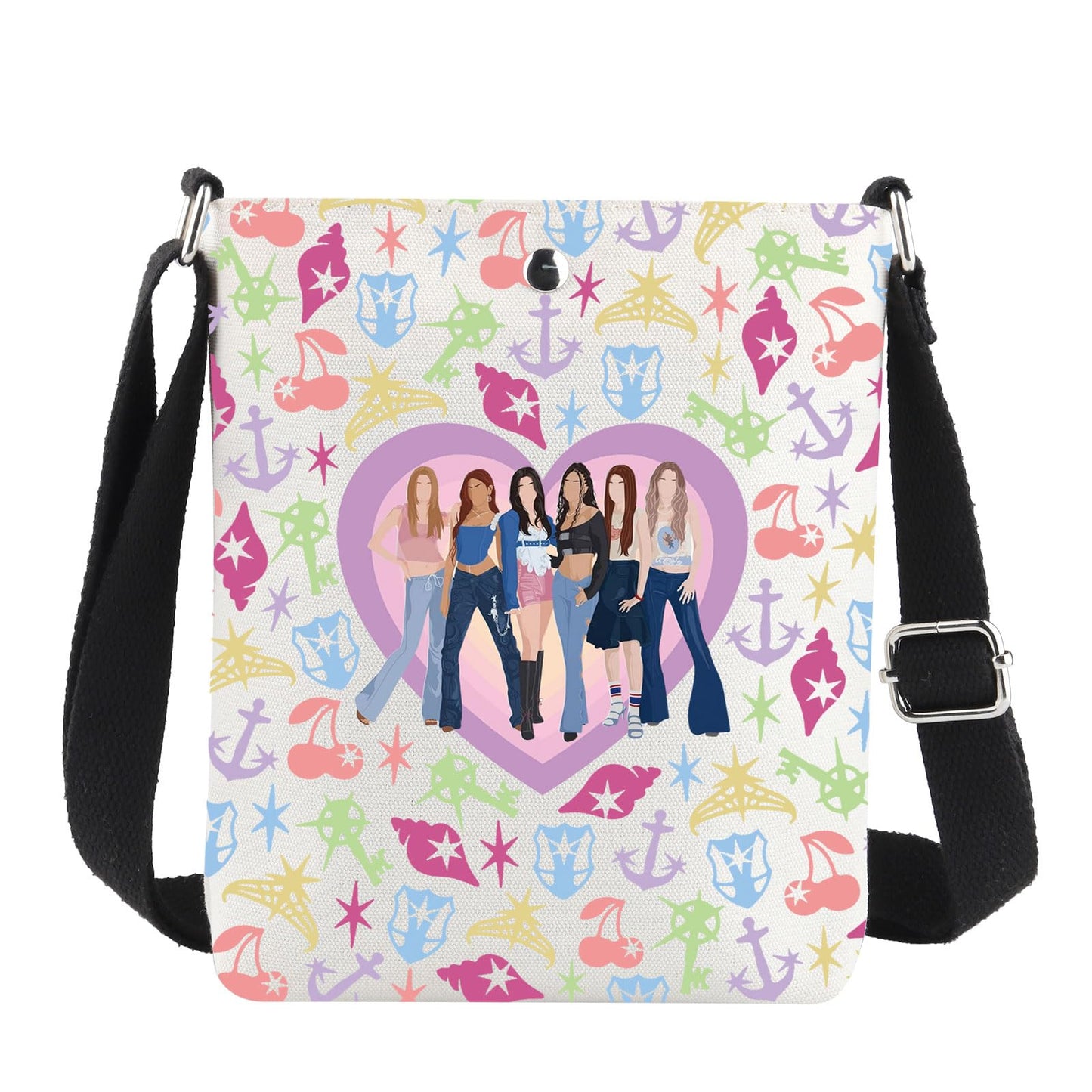 MNIGIU Singer Fans Crossbody Bag Global Group Concert Merch Korea Pop Music Shoulder Bag Band Lover Gift (Global Group CB)