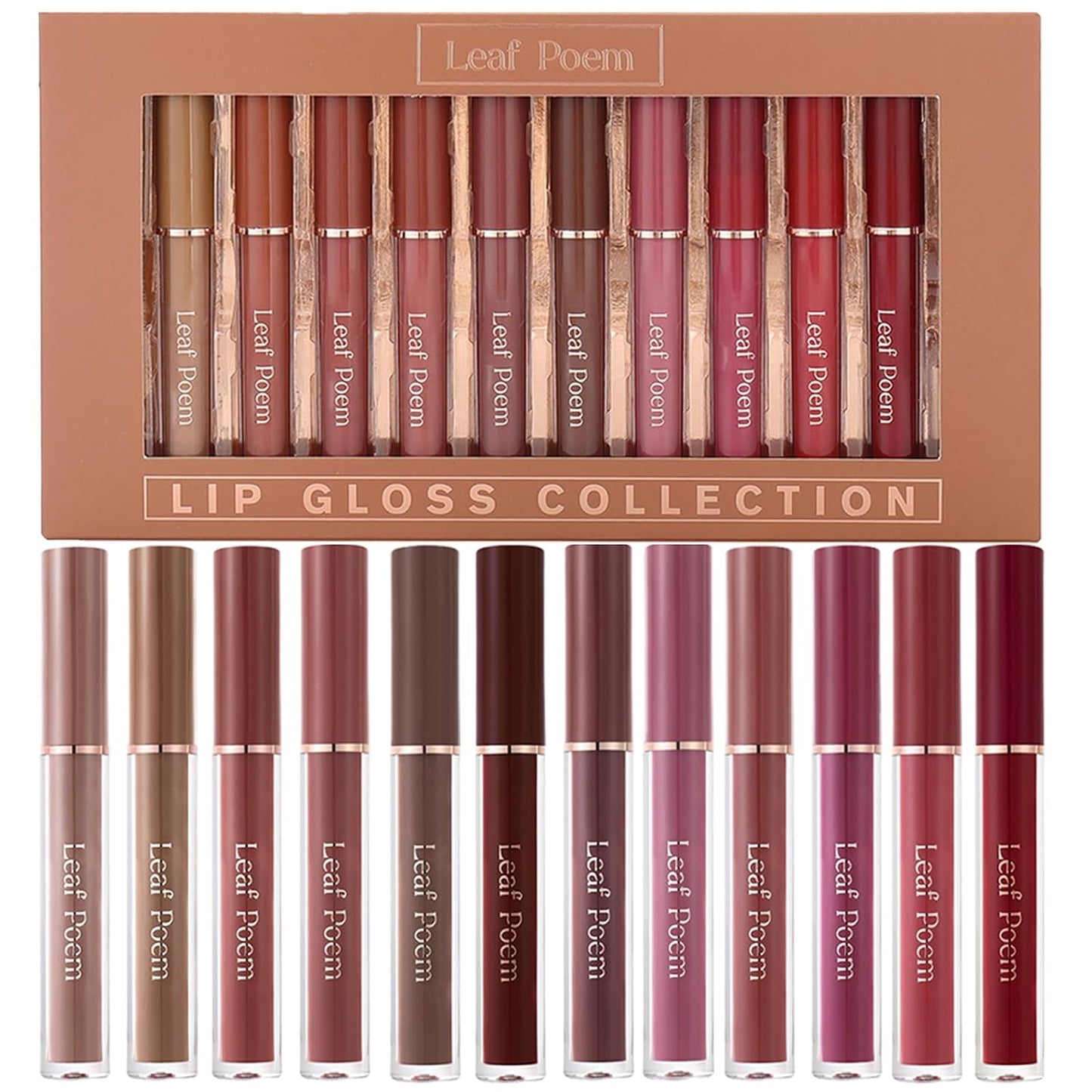 Lip Gloss Set - Non-Sticky Moisturizing Lipgloss with Soft Brush | 6-Piece Makeup Collection for Women
