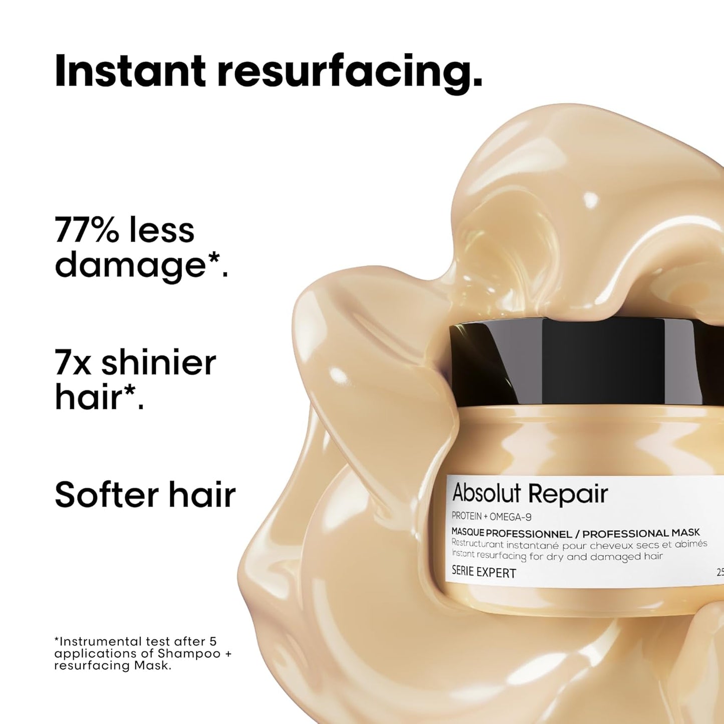L'Oréal Professionnel Absolut Repair Mask - Nourishing Protein Treatment for Dry, Damaged Hair | Hydrates & Adds Shine