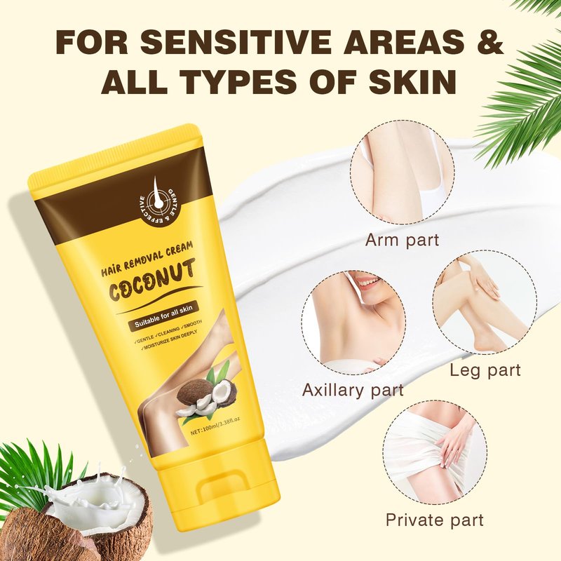 Hair Removal Cream for Women, Sensitive Depilatory Creams for Bikini, Private Areas, Pubic, Body, Legs, and Underarms, Painless Flawless Depilatory Cream
