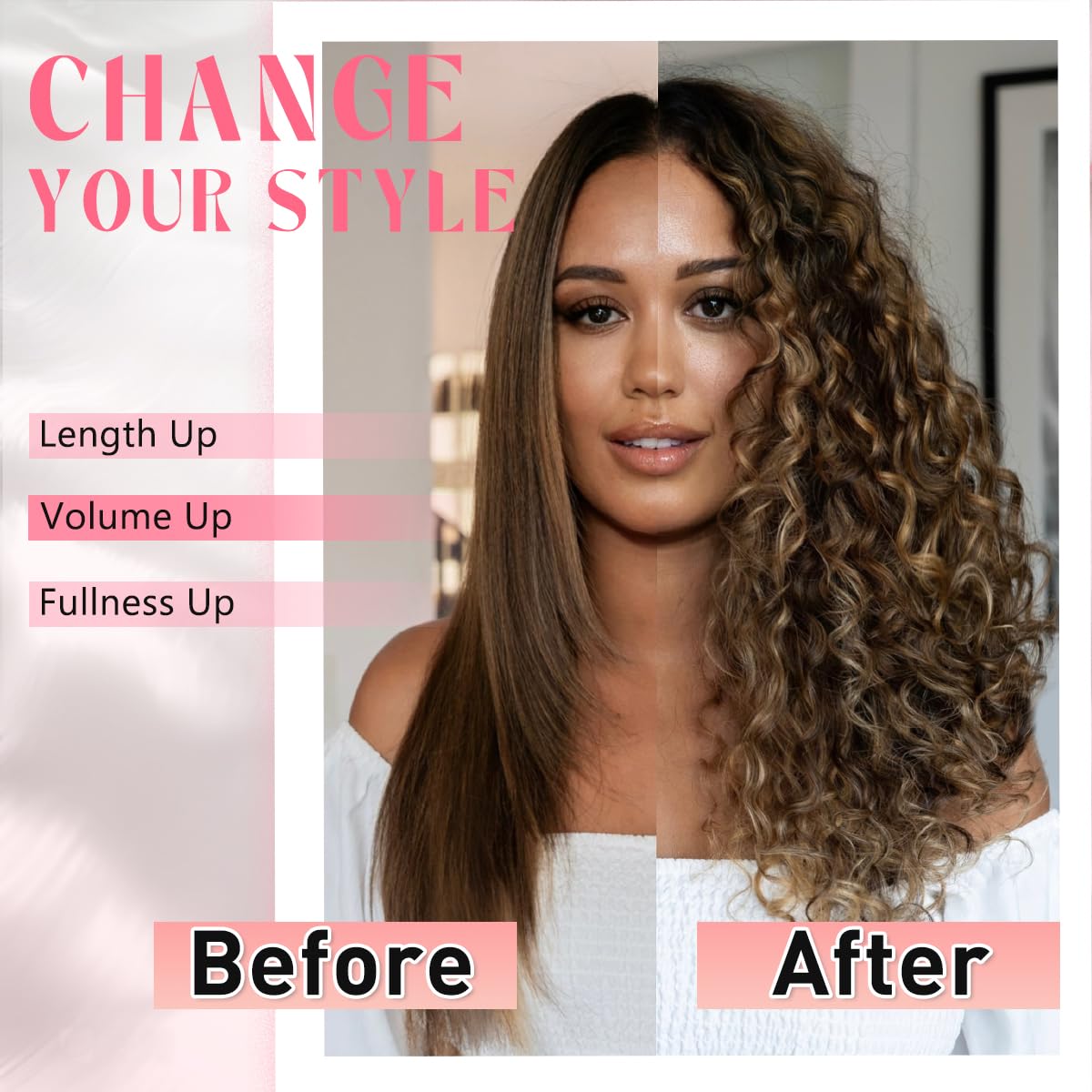 Vigorous Curly Clip In Hair Extensions,4PCS 20 inch Thick Curly Hair Extensions Lace Weft Clip Ins Invisible Natural Synthetic Hairpieces for Women,Black